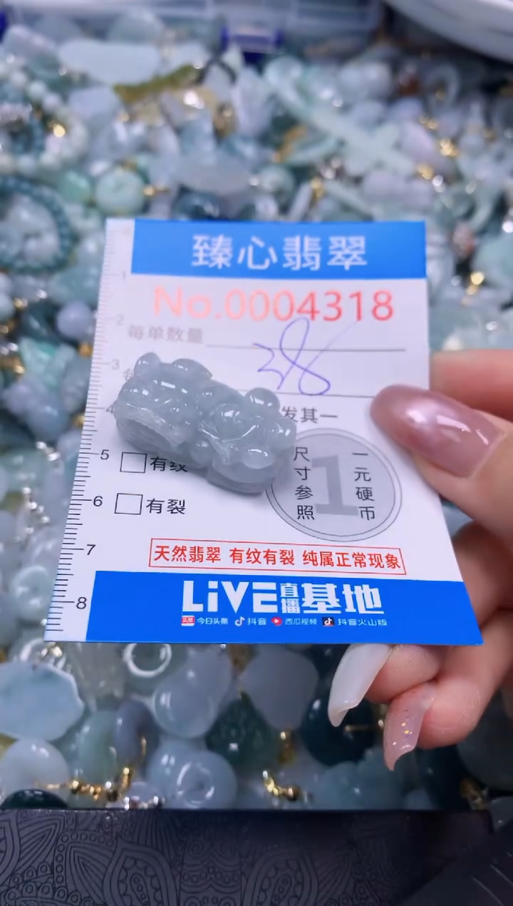 翡翠未镶嵌颈饰含绳0004318