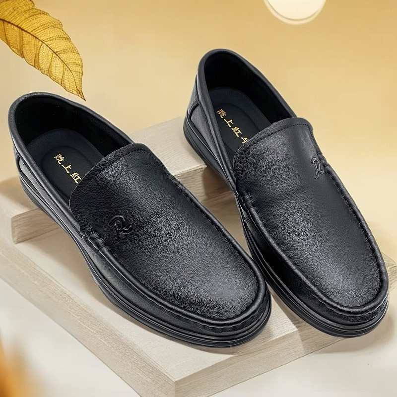 陇上红牛6611男士单鞋商务时尚轻盈一脚蹬皮鞋时尚休闲鞋百搭皮鞋