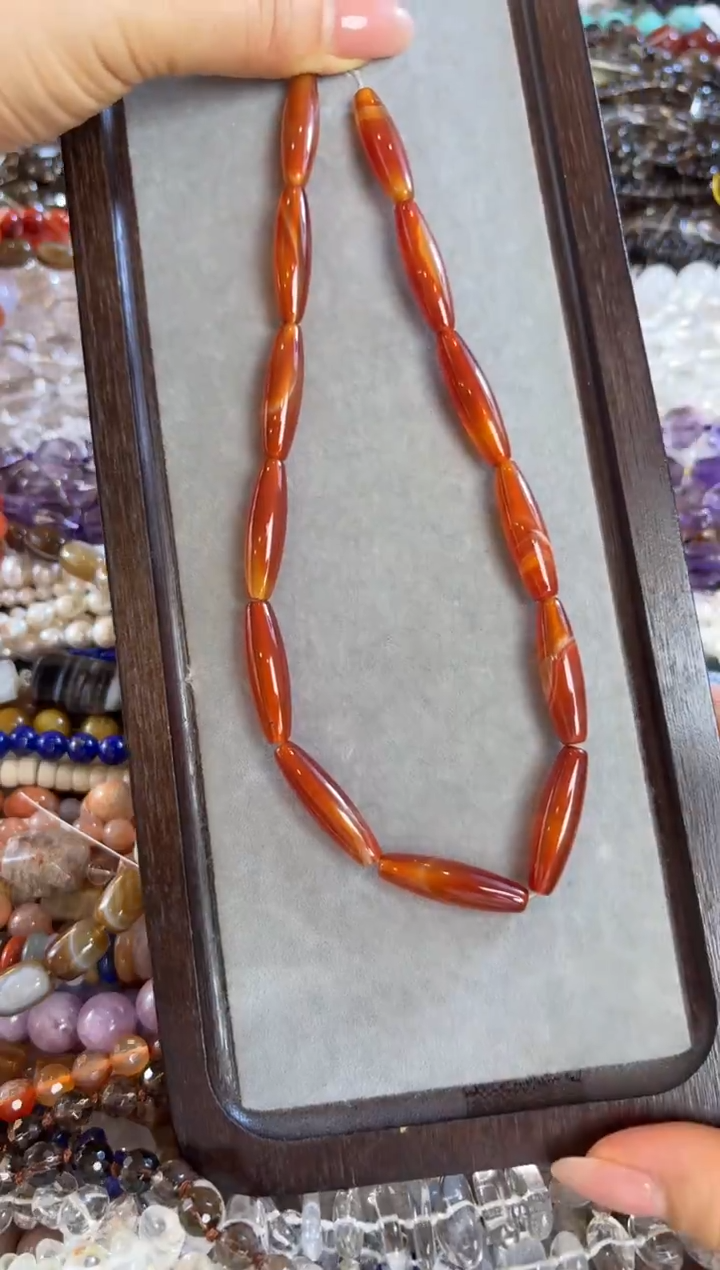 未镶嵌玛瑙/玉髓珠宝半成品红玛瑙米珠