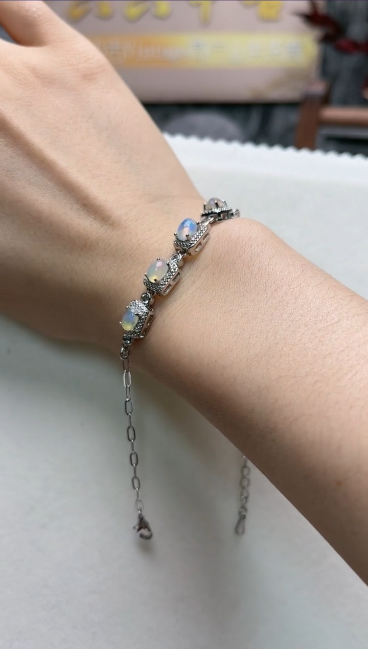 【闪购商品】欧泊手链银S925镶嵌as1560