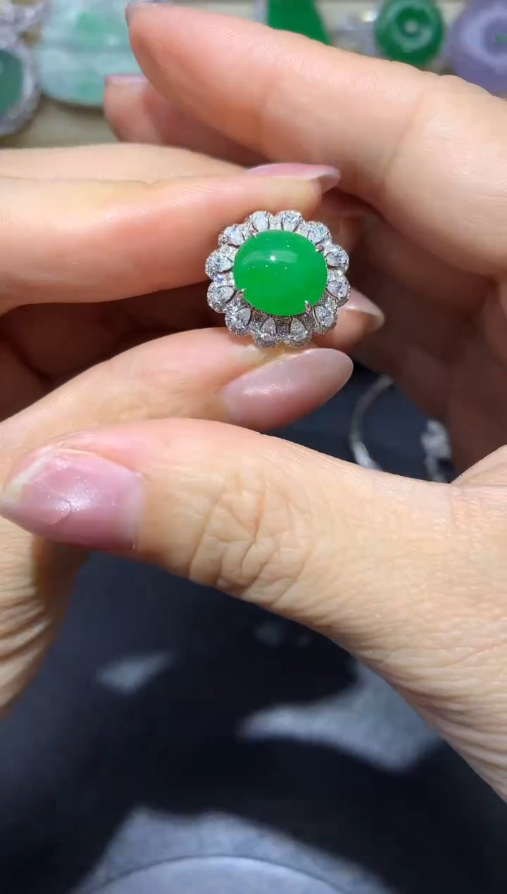 【闪购商品】翡翠戒指18K金镶嵌581-中国好珍宝