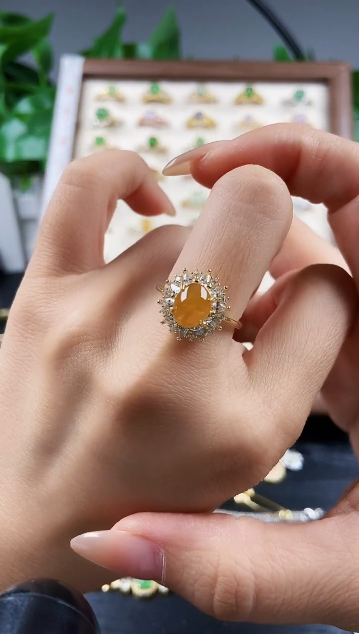 银S925镶嵌戒指翡翠12