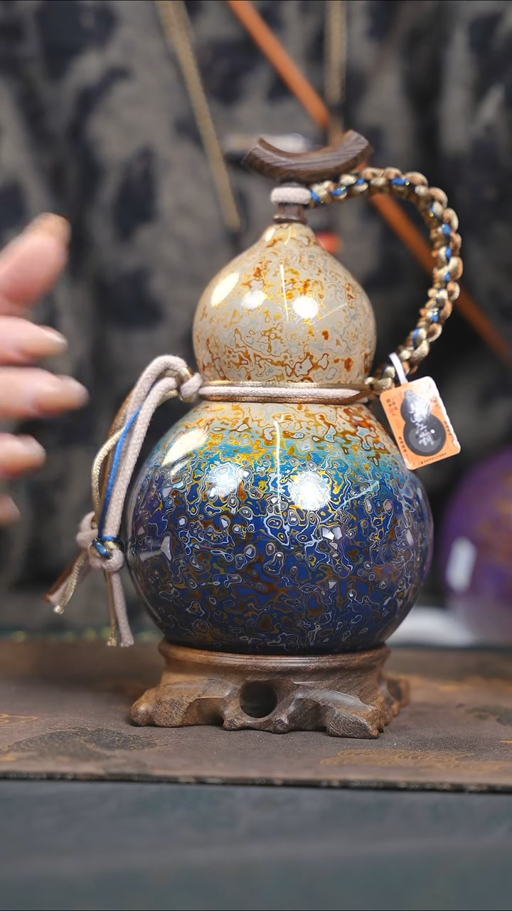 【闪购商品】RX144漆艺酒葫芦不包手串及旋转底座