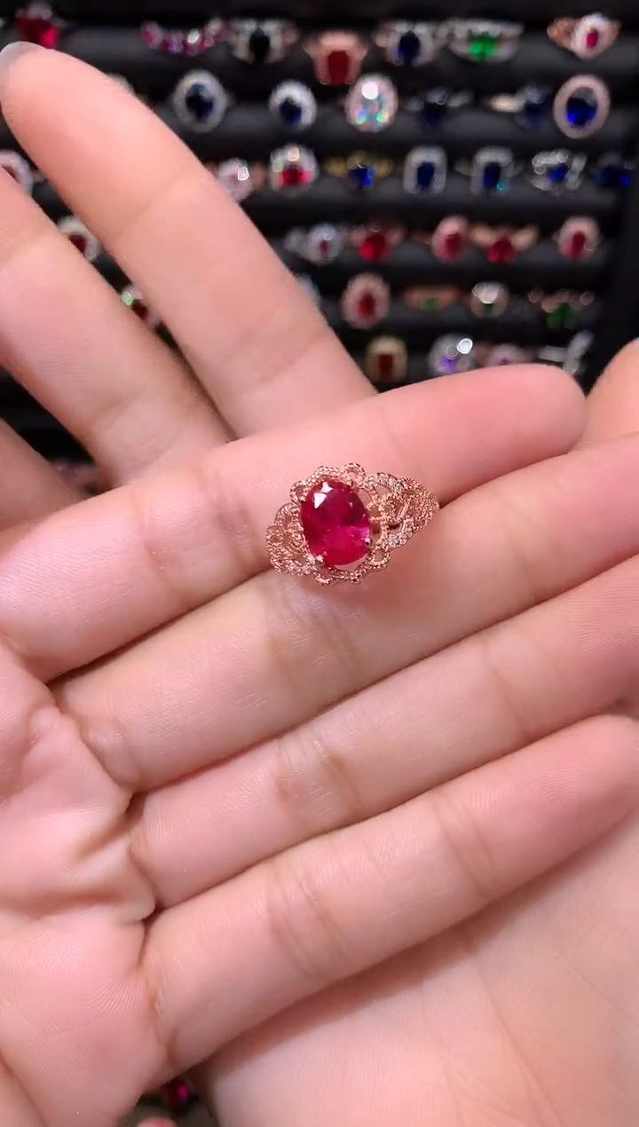 【闪购商品】红宝石戒指银S925镶嵌1