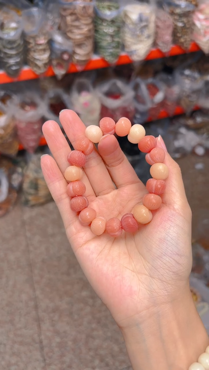 吊坠菩提根/象牙果粉色屁桃单圈