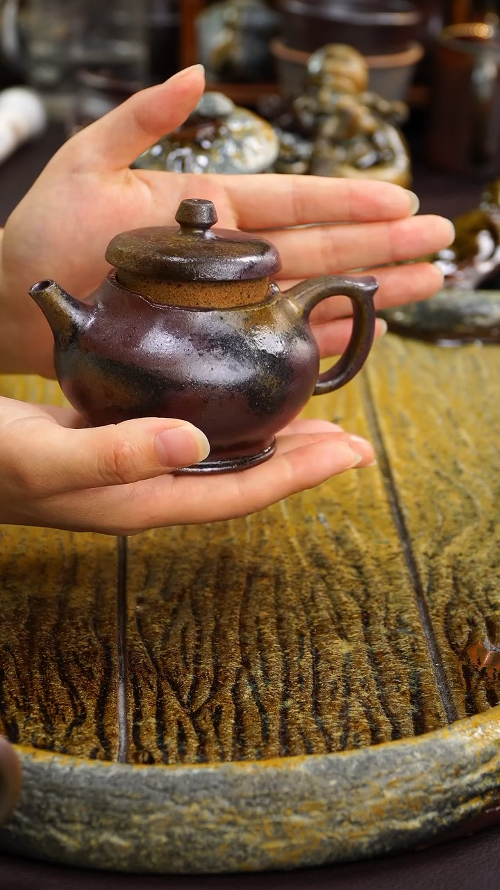 茶壶紫砂零化工釉，天然灰落