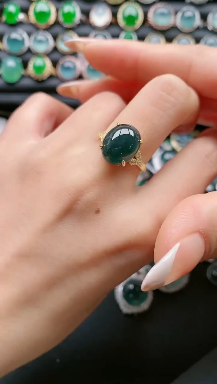 【闪购商品】翡翠戒指银S925镶嵌11111