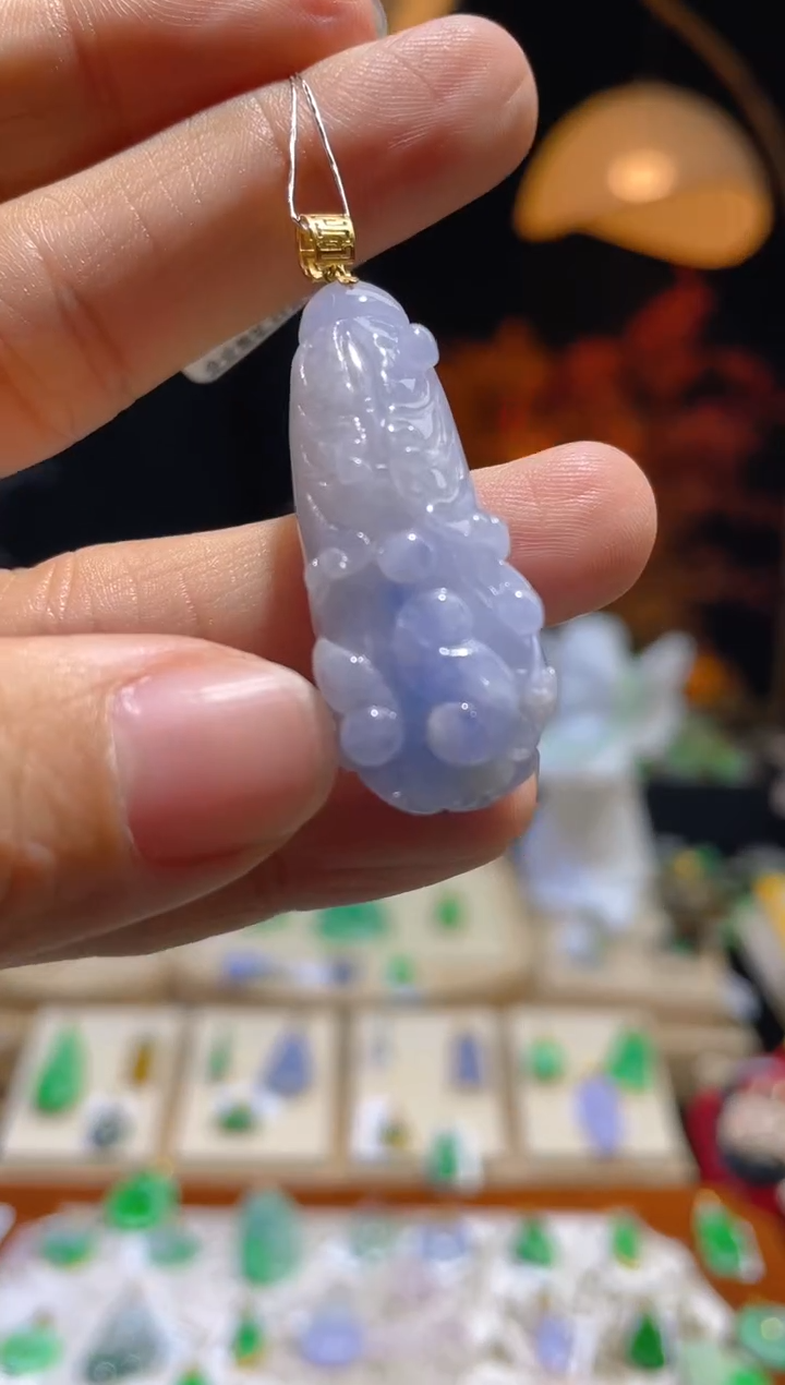 【闪购商品】翡翠颈饰18K金镶嵌假一赔三