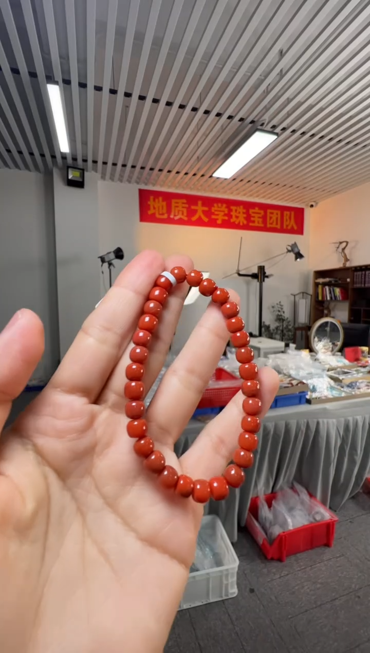手串未镶嵌南红玛瑙约6.5*5.4mm南红老型珠单圈