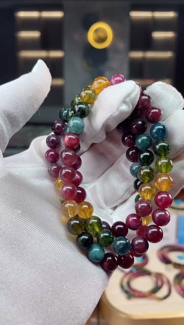【闪购商品】碧玺收藏级三圈手串8mm+未镶嵌（多样性发一条）xion