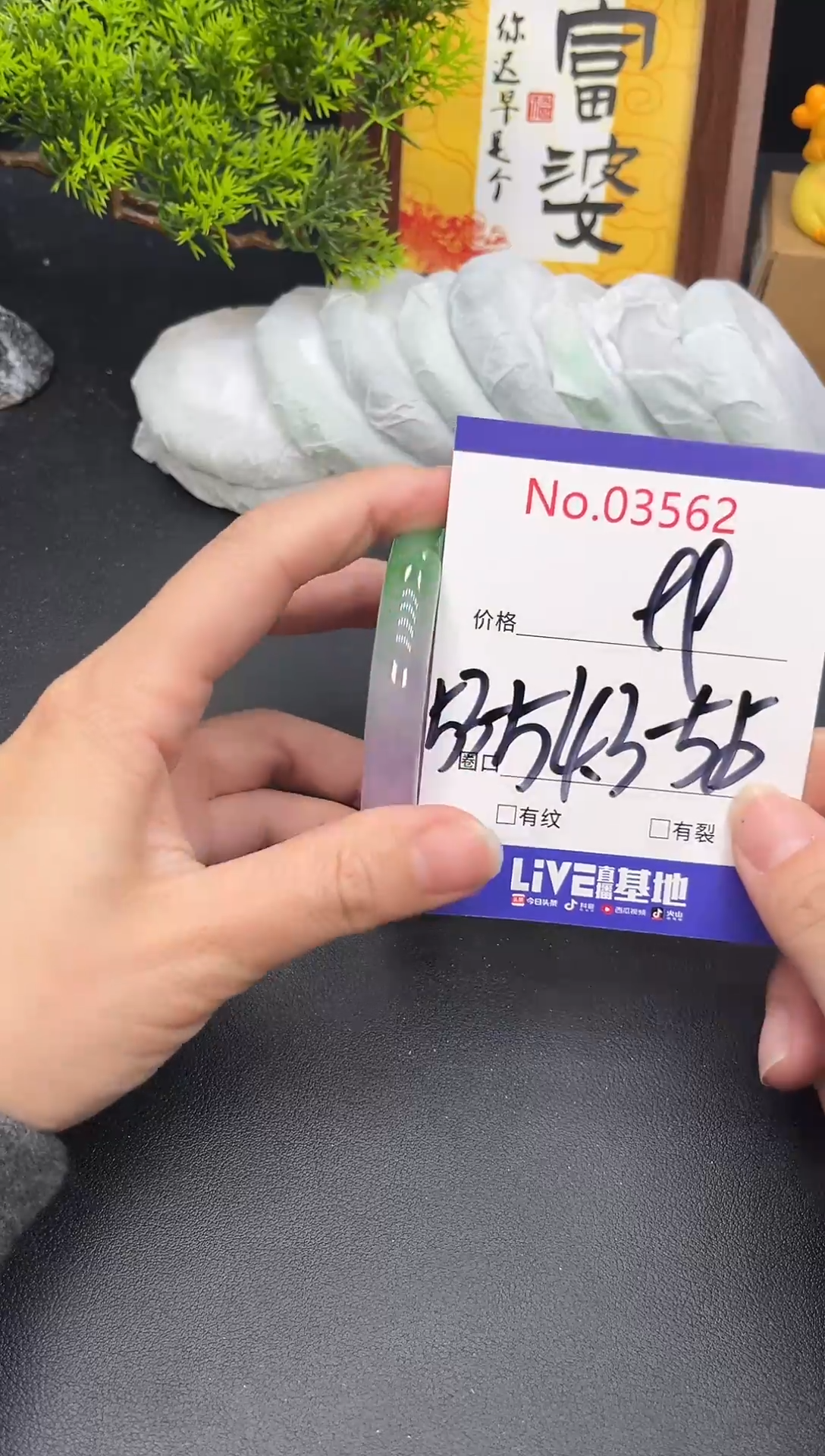 未镶嵌手镯翡翠3562