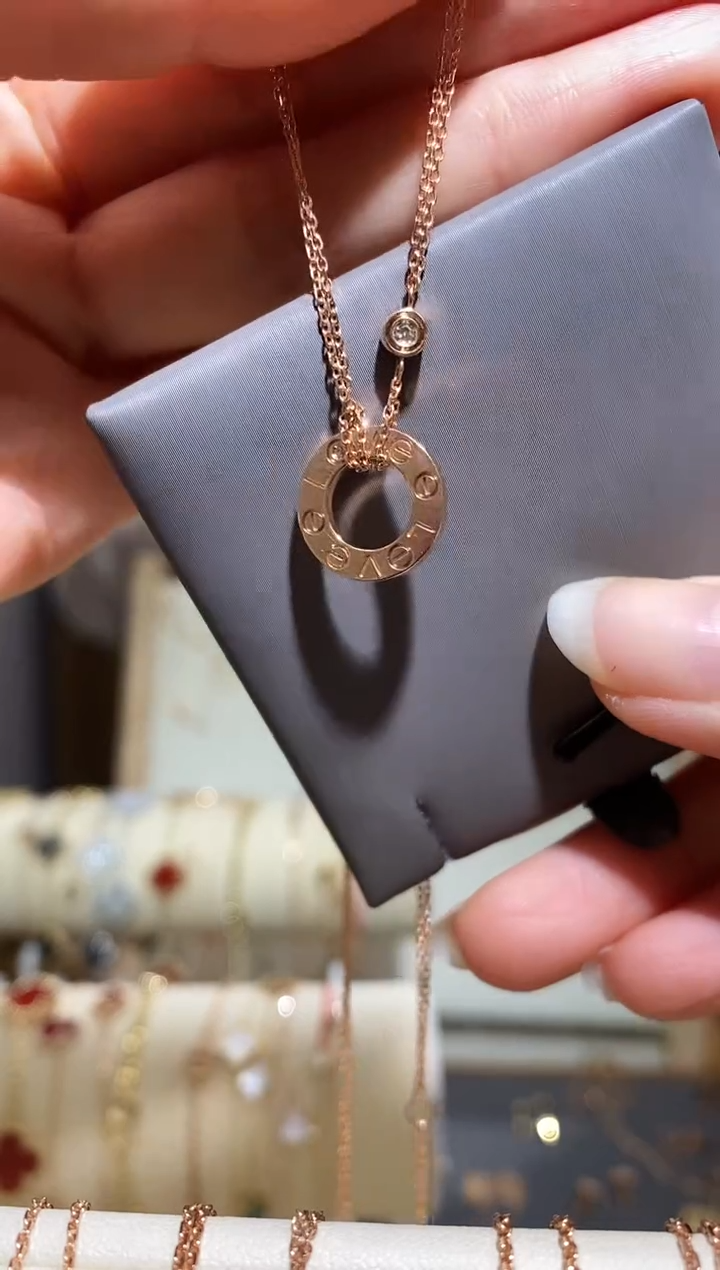 【闪购商品】钻石项链18K金镶嵌项链