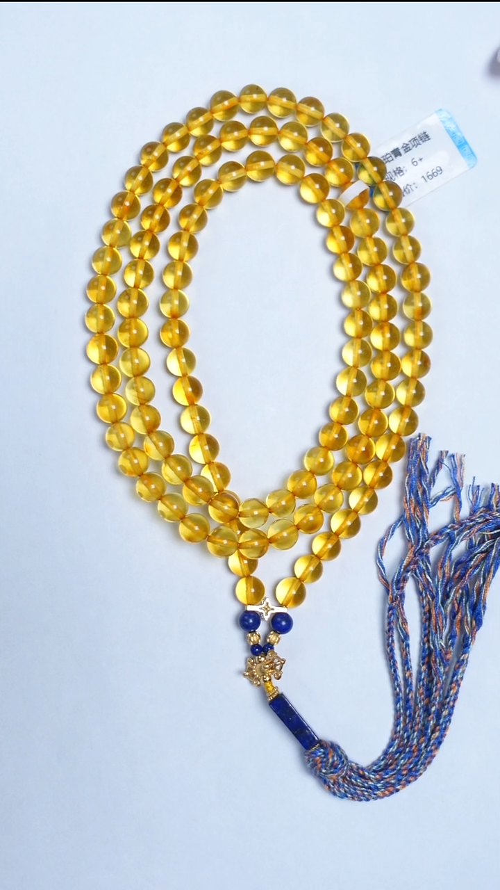 金珀颈饰未镶嵌金珀圆珠项链6mm