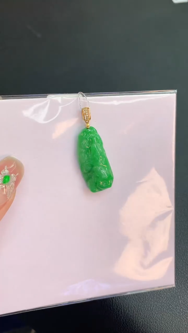 【闪购商品】翡翠颈饰18K金镶嵌赠礼盒证书 珍珍