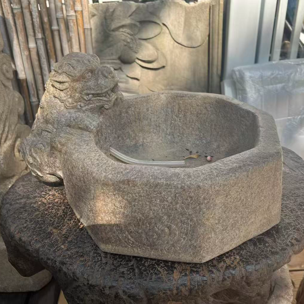 狮子流水家用客厅摆件室内办公室小型喷泉中国风循环水水系景观