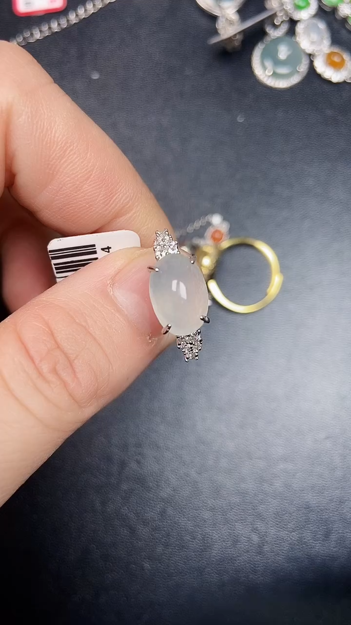 银S925镶嵌戒指翡翠2620