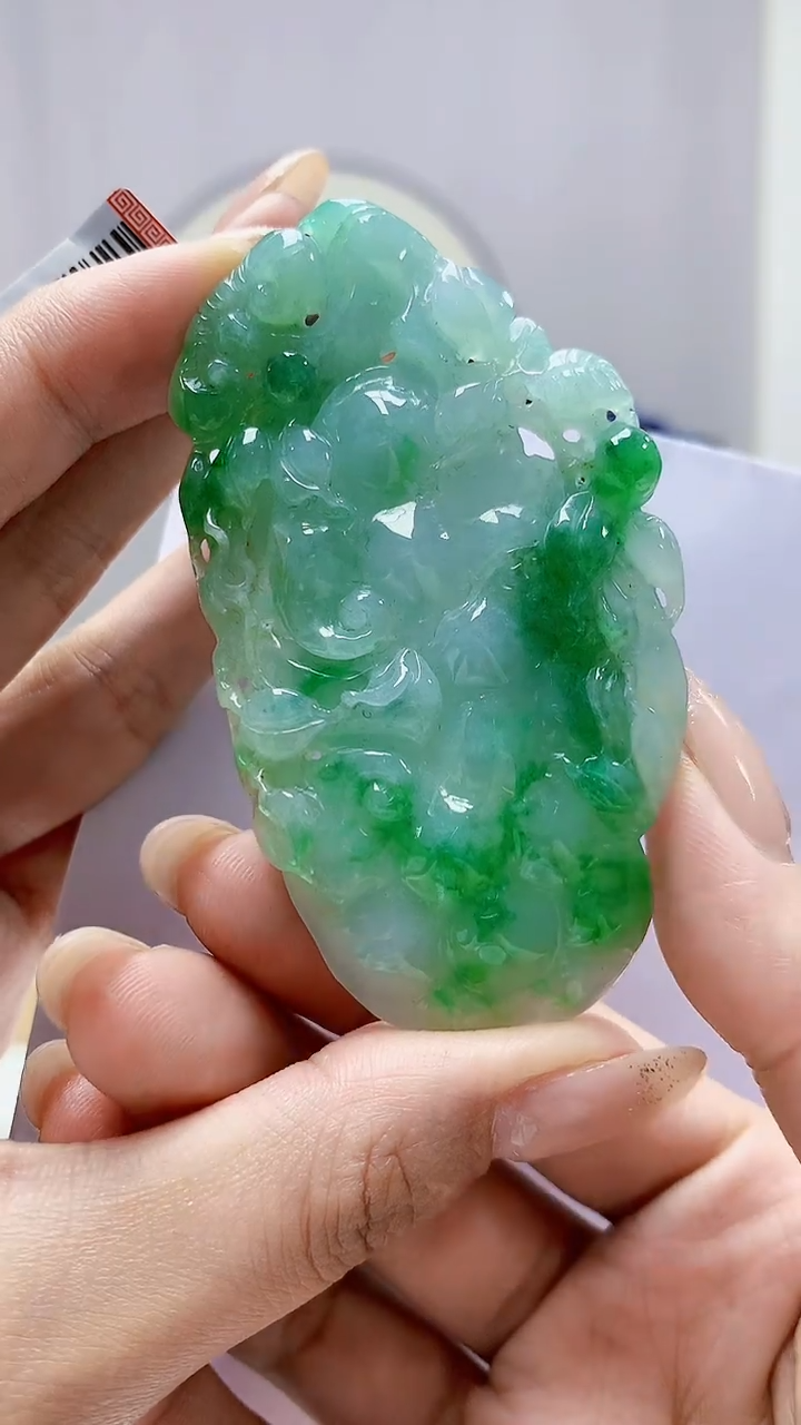 未镶嵌定制翡翠4852MM-毛货挂件80