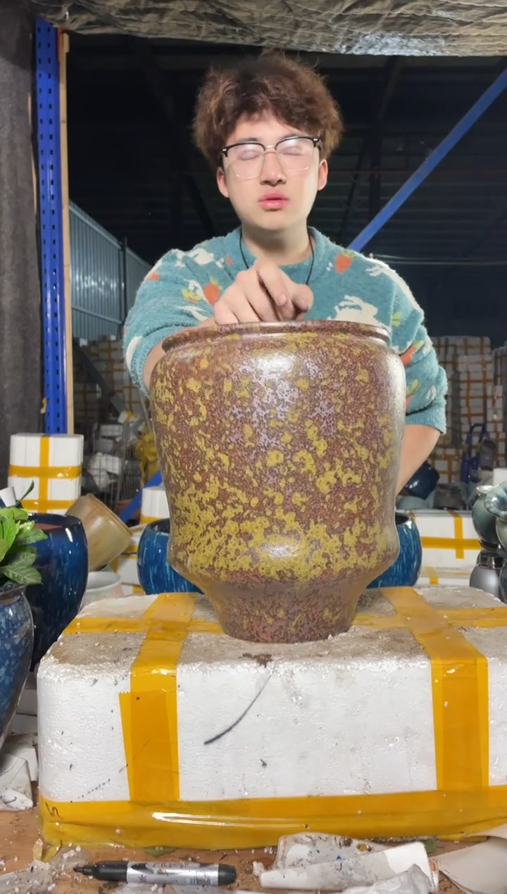紫砂花盆宜兴紫砂粗陶花盆23*-30
