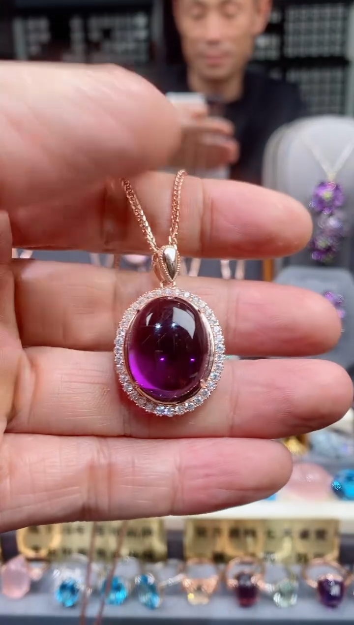 【闪购商品】紫晶吊坠银S925镶嵌紫晶吊坠
