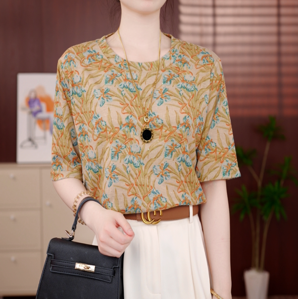 2025原版新款薄夏高品质套头衬衫女气质休闲复古百搭减龄打底