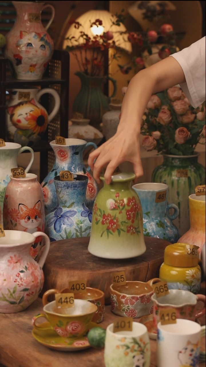 陶瓷景德镇设计师手作花器摆件侘寂风322