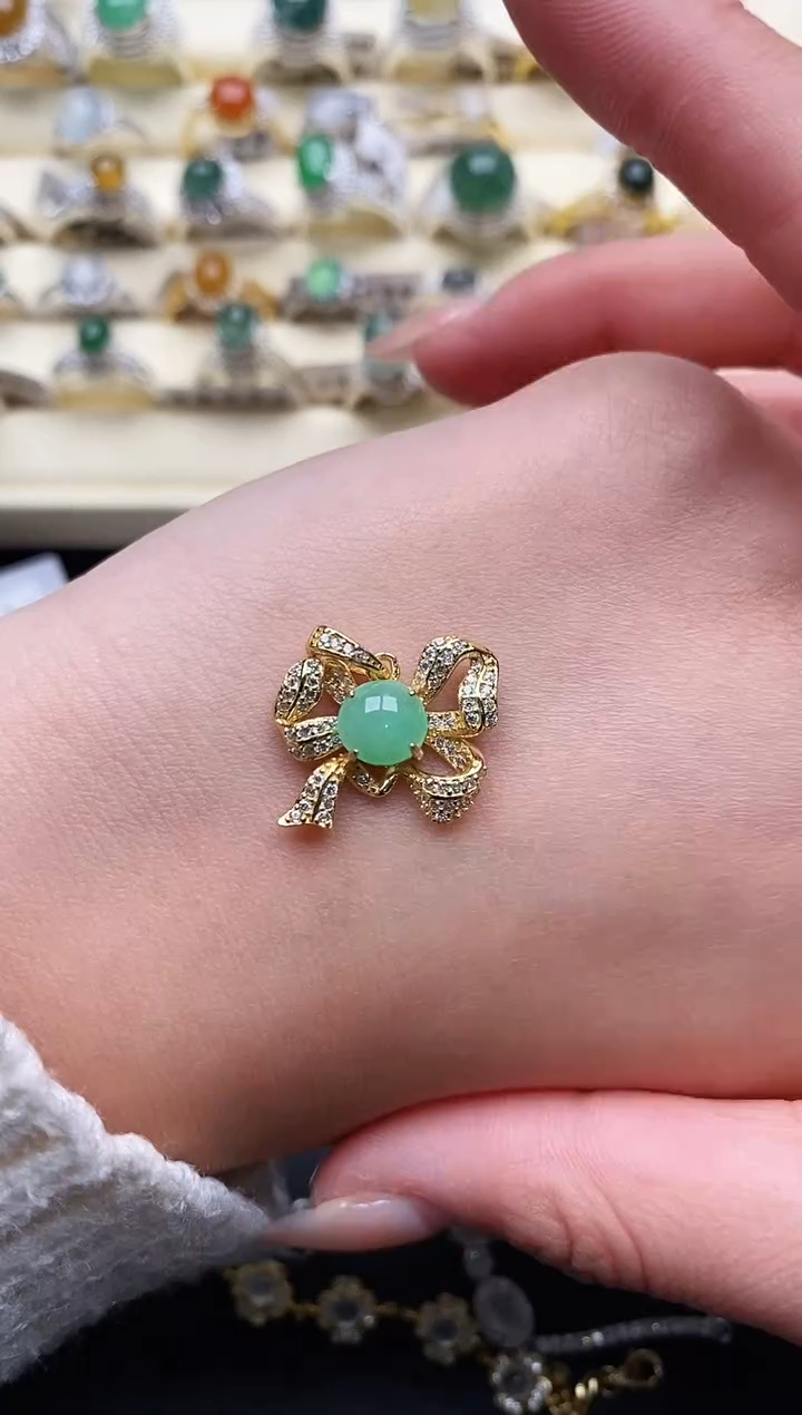 【闪购商品】翡翠戒指银S925镶嵌1111111+10