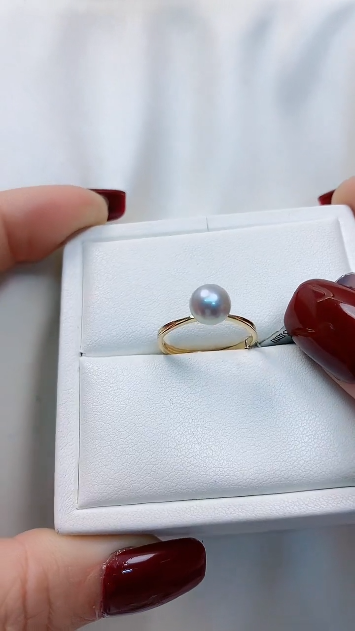【闪购商品】海水珍珠戒指银S925镶嵌7-8海水珍珠戒指