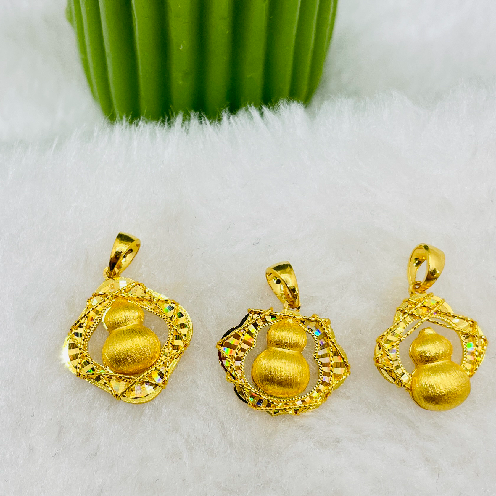 足金999七彩葫芦吊坠合集5G工艺黄金珠宝首饰【840】