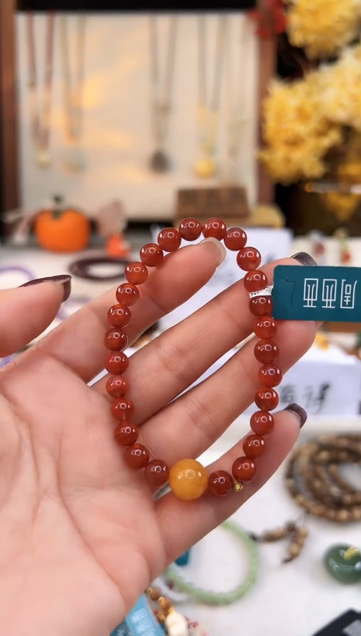 【闪购商品】南红玛瑙手饰18K金镶嵌@@C921C011500