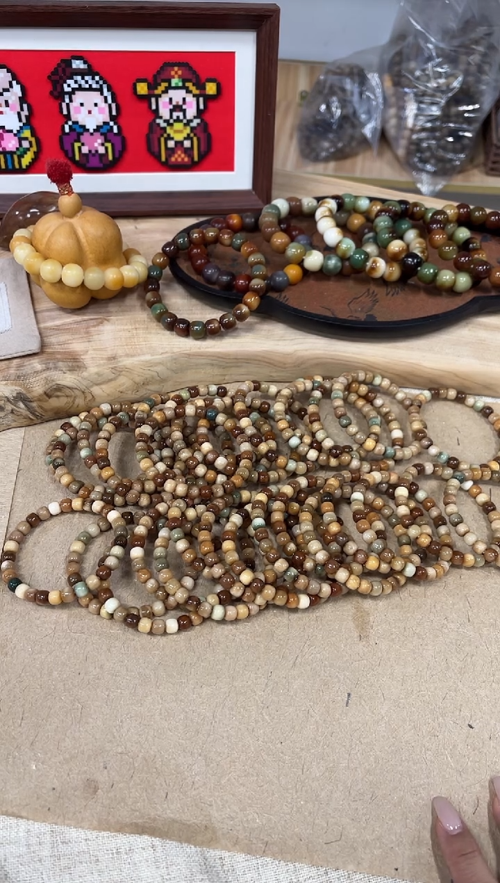 手串菩提根/象牙果8mm龙脊工厂穿瑕疵版本（513）