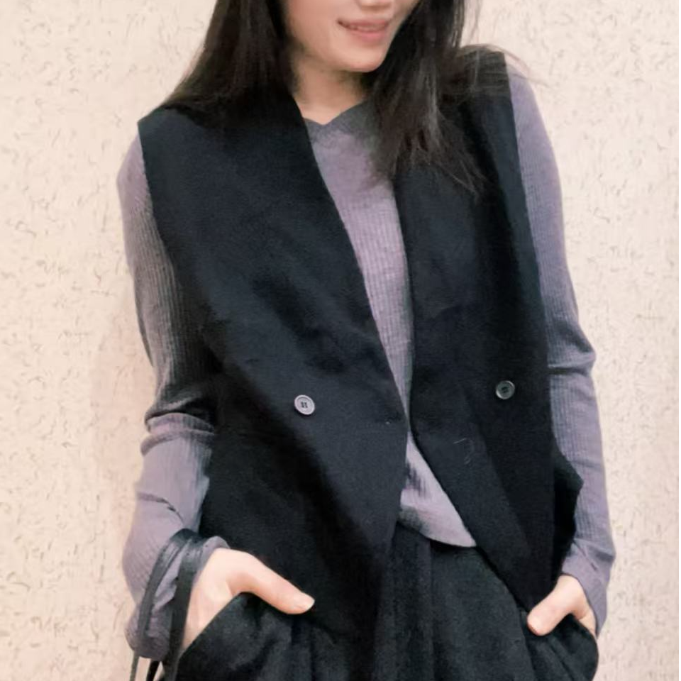 YT推荐 毛呢V领马甲