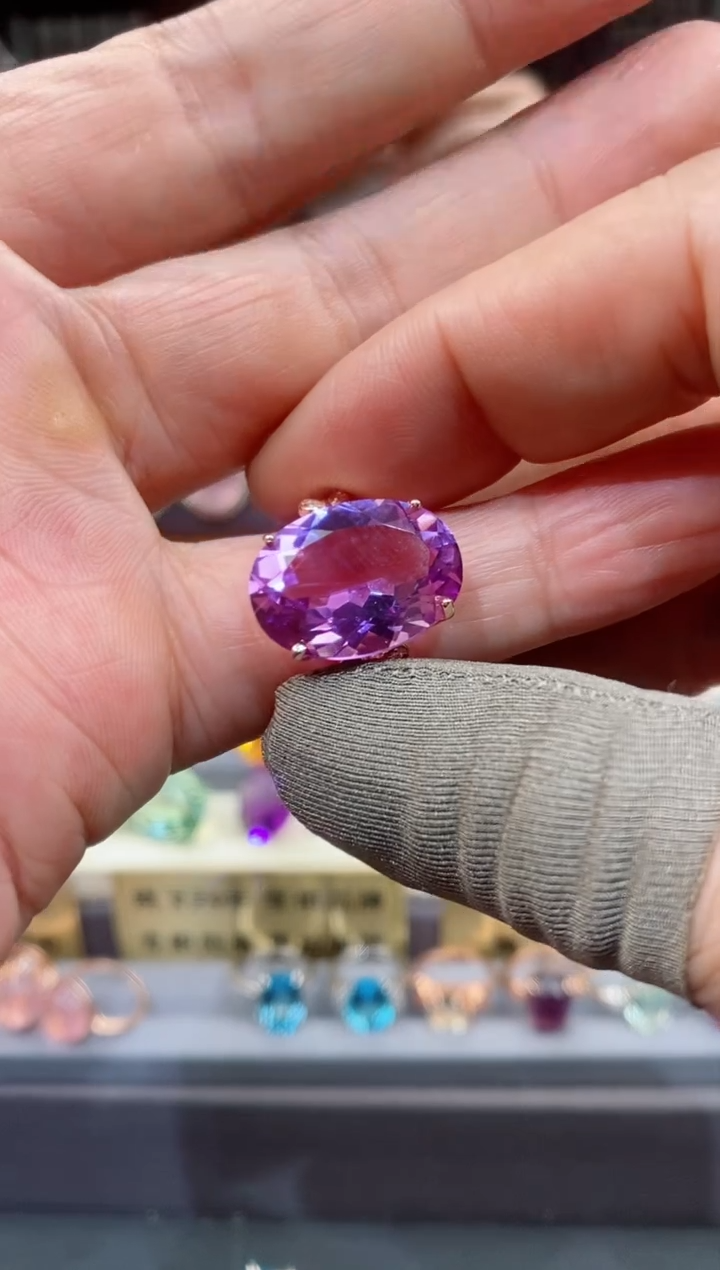【闪购商品】紫晶戒子银S925镶嵌紫晶戒子