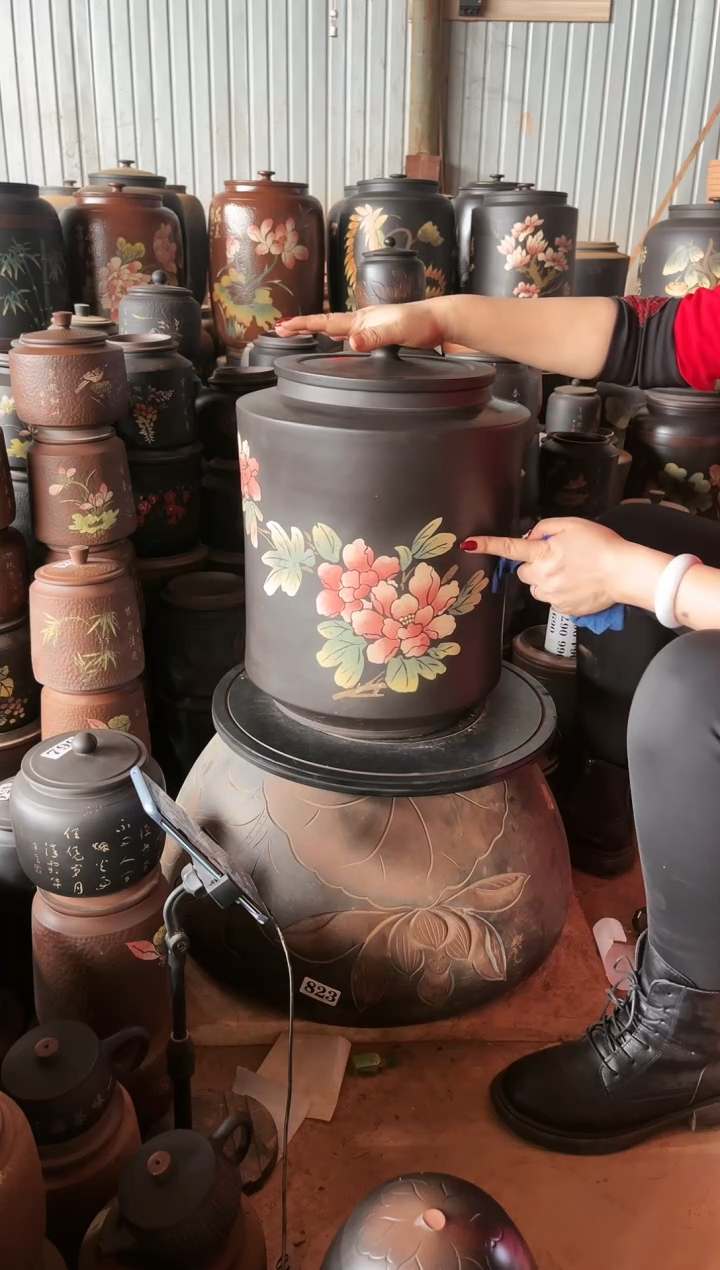 【闪购商品】壶完品茶缸高42cm 547 彩填