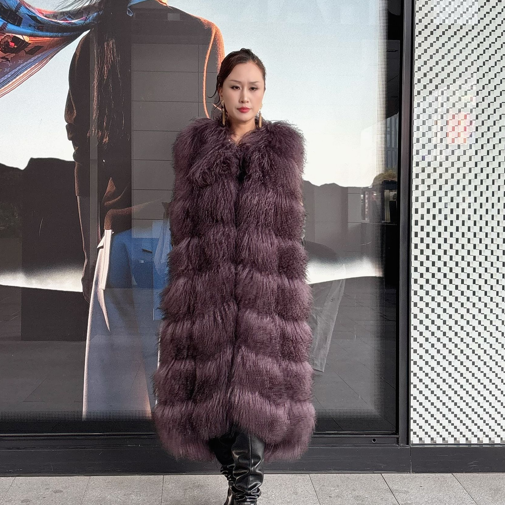 2025新款通用码欧美风皮草外套