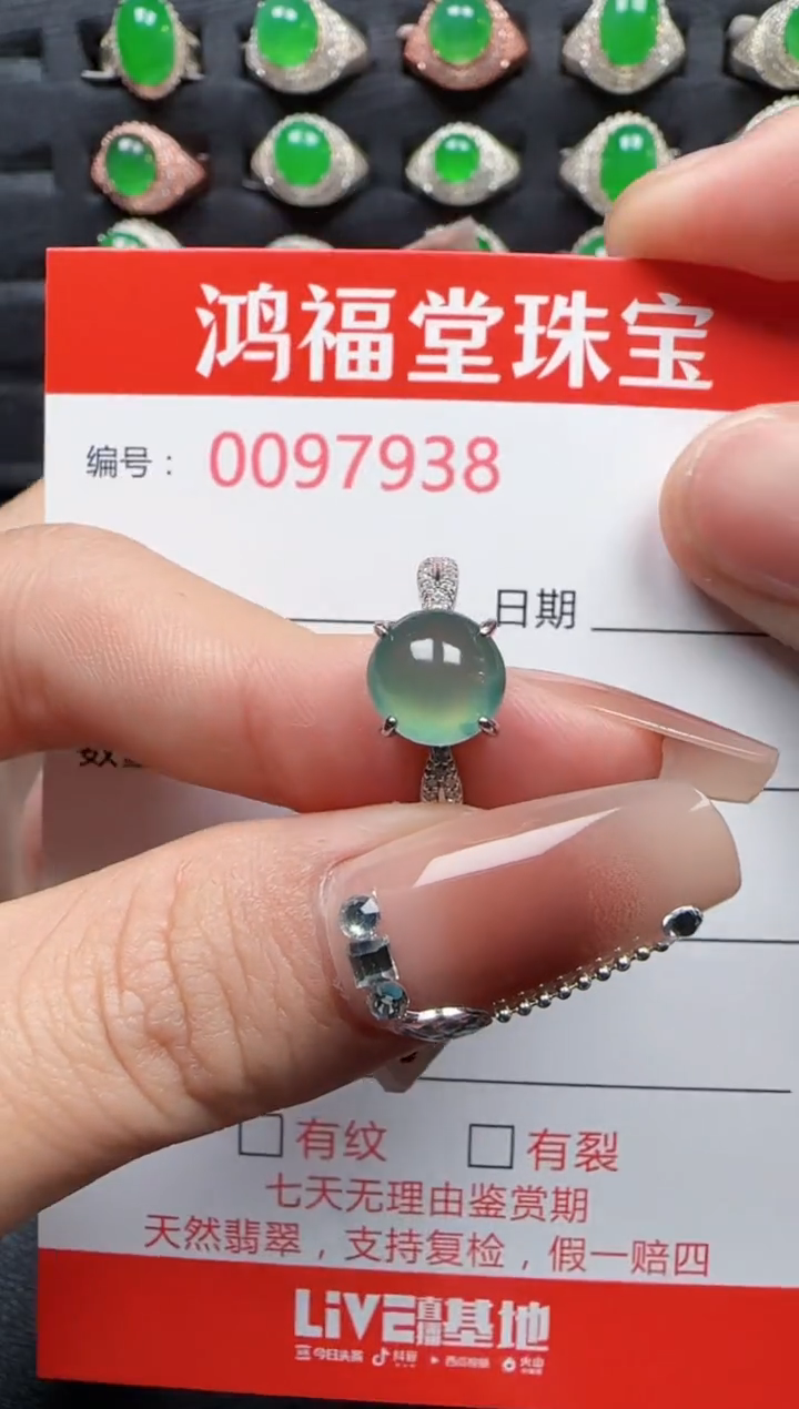 【闪购商品】翡翠戒指银S925镶嵌7935