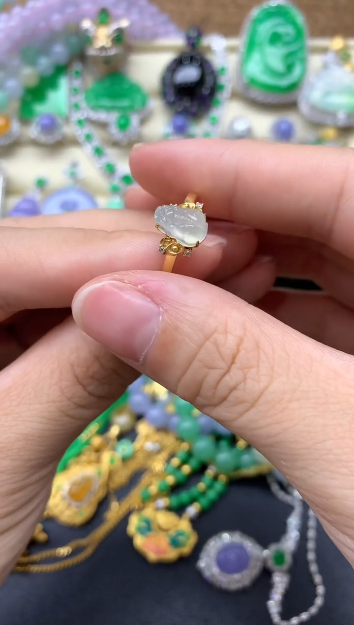 【闪购商品】翡翠戒指18K金镶嵌298-中国好珍宝