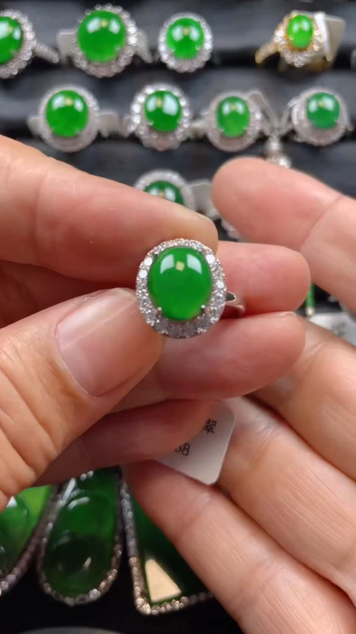 【闪购商品】翡翠戒指银S925镶嵌翡翠
