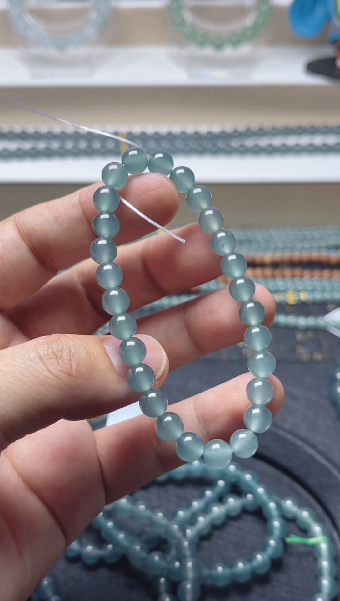 未镶嵌手串翡翠天然危地马拉翡翠A货手串卡7左右