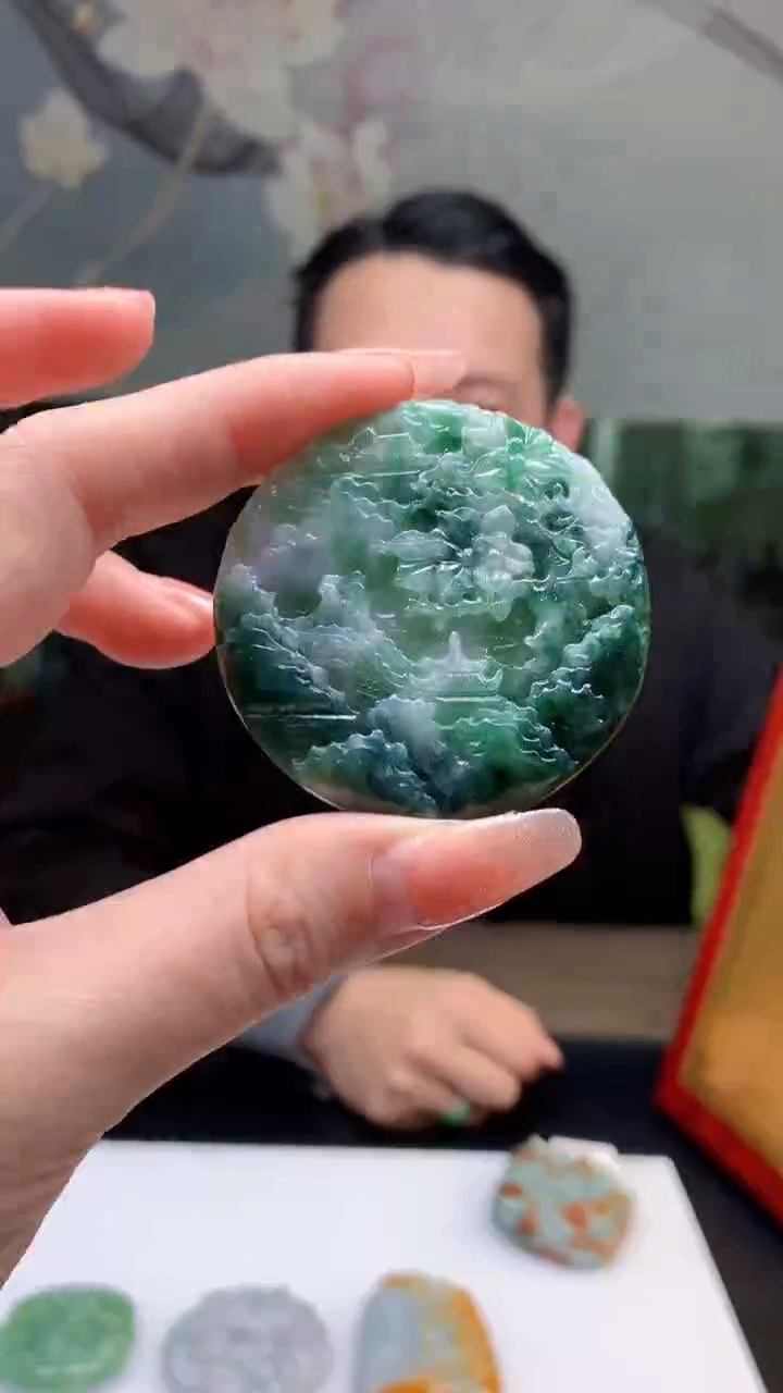 【闪购商品】定制翡翠未镶嵌1044ry-毛货挂件9