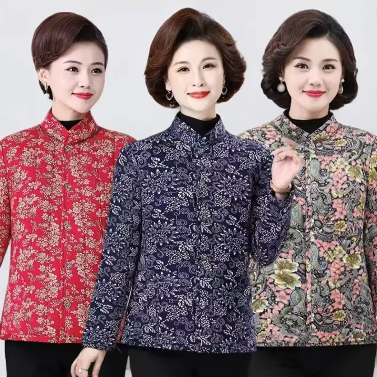 【反季清仓】妈妈棉袄中老年花棉袄加绒加厚棉袄