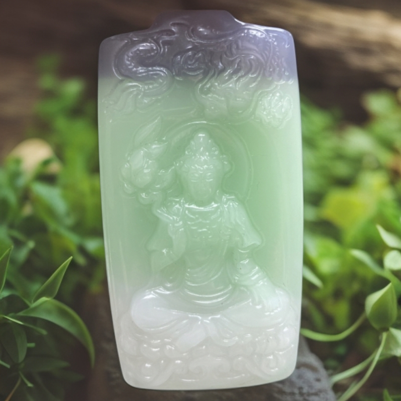 三色神龙护主观音挂件