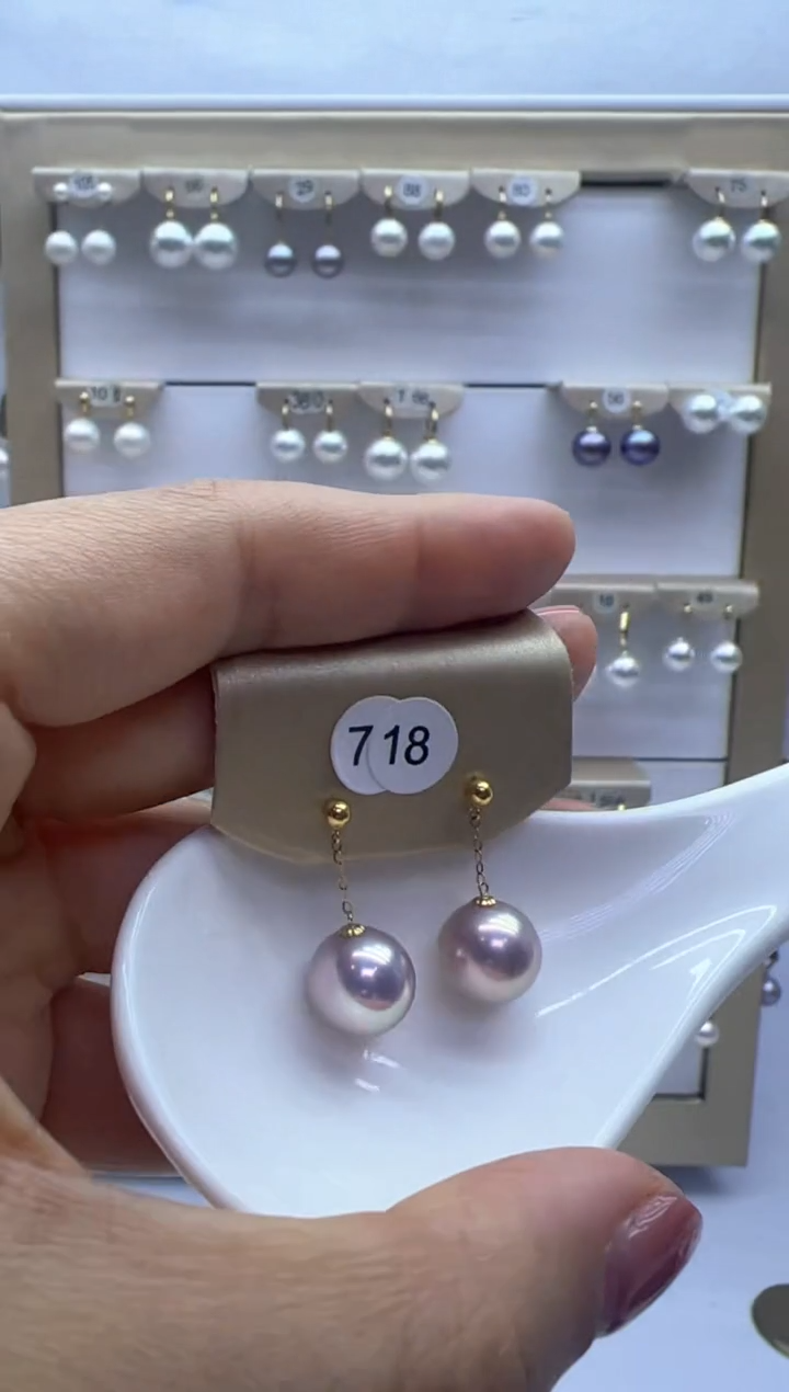 【闪购商品】淡水珍珠耳饰18K金镶嵌718
