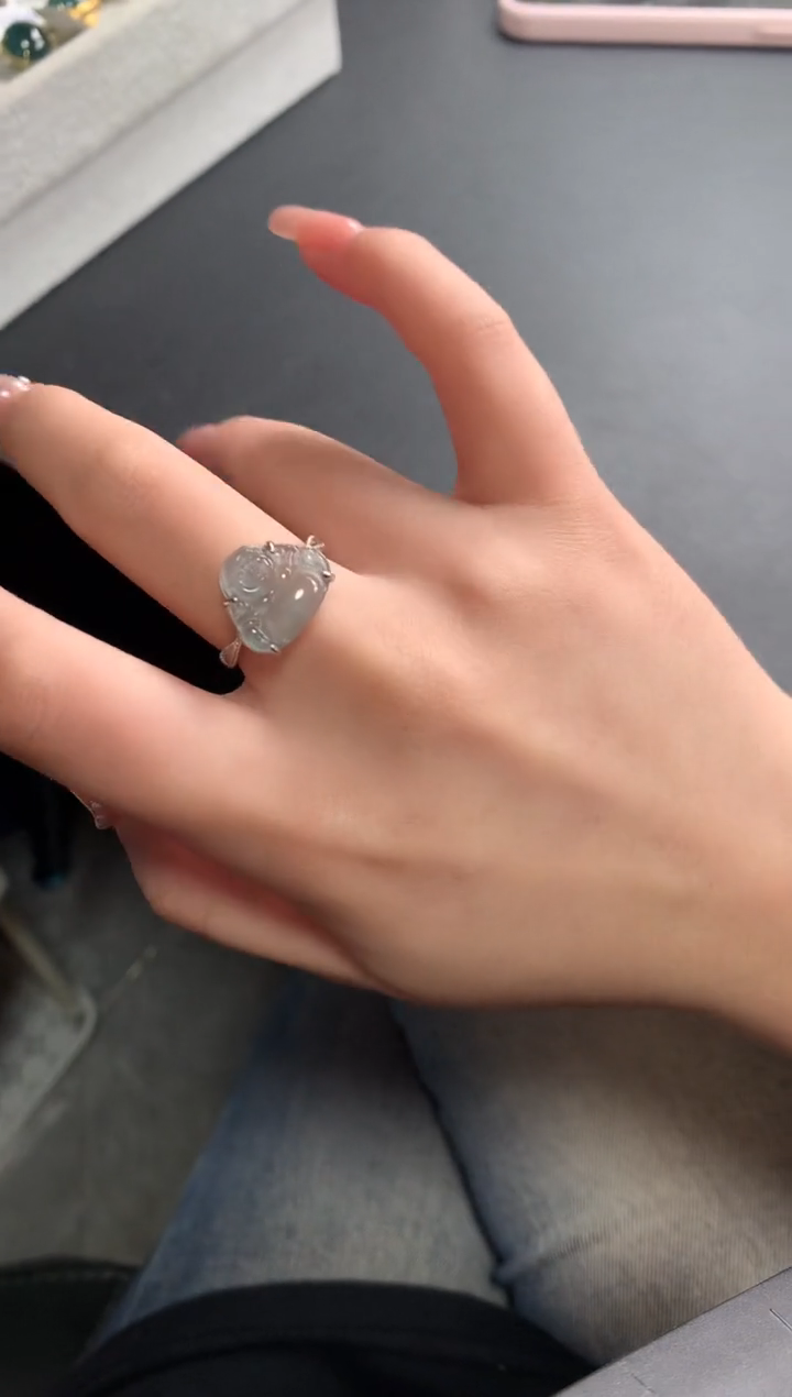 【闪购商品】翡翠戒指银S925镶嵌14241