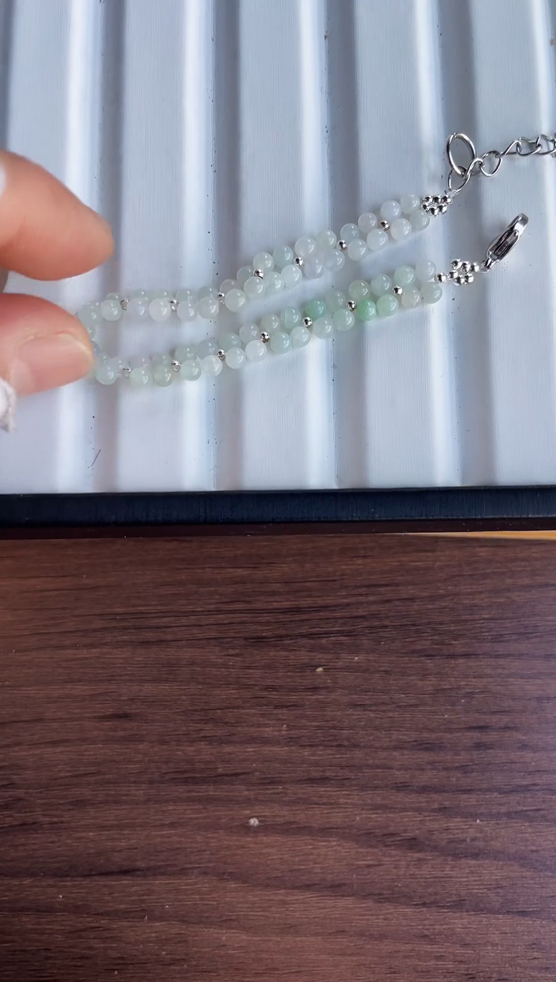 散珠翡翠翡翠手串 卡3+  有瑕疵