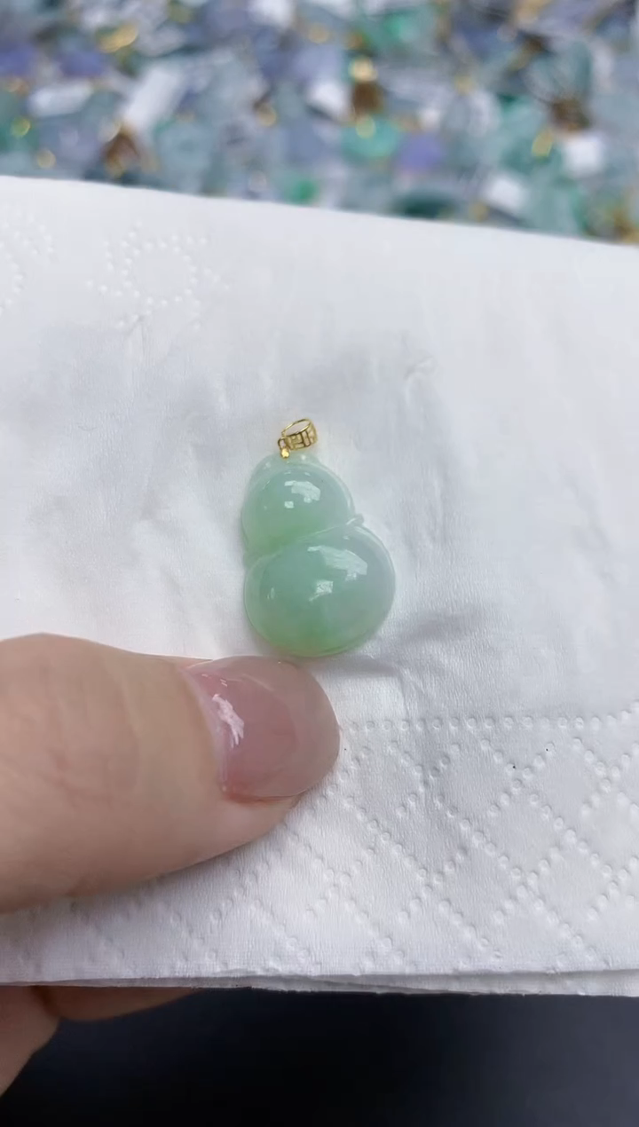 【闪购商品】翡翠颈饰18K金镶嵌天然缅甸翡翠A货