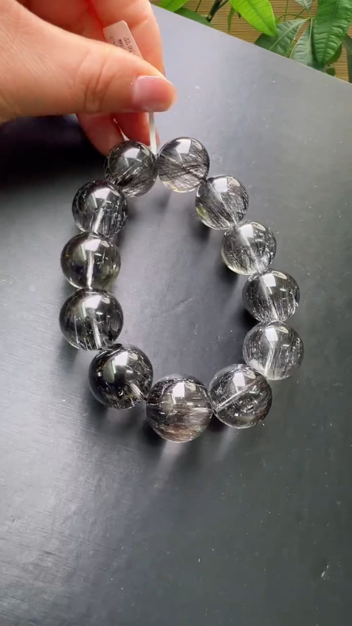 【闪购商品】水晶手串未镶嵌黑发晶手串20m+ JP38498