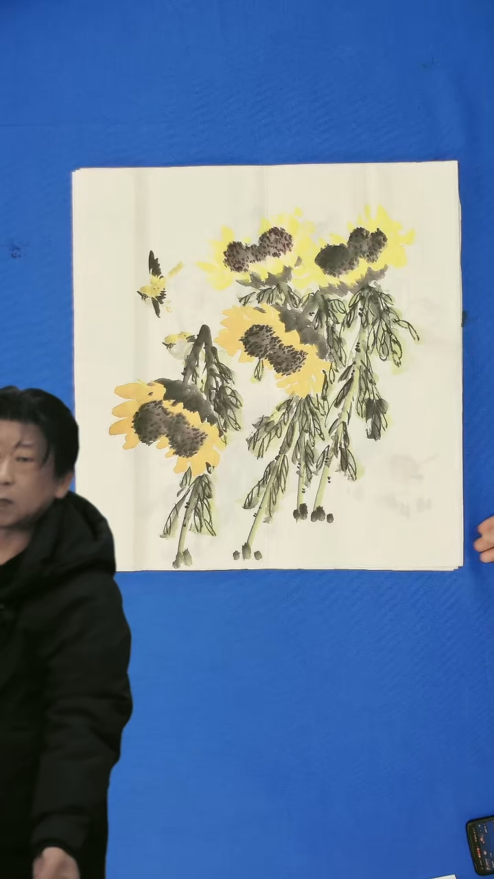 【闪购商品】国画花鸟 斗方  50*50  向日葵