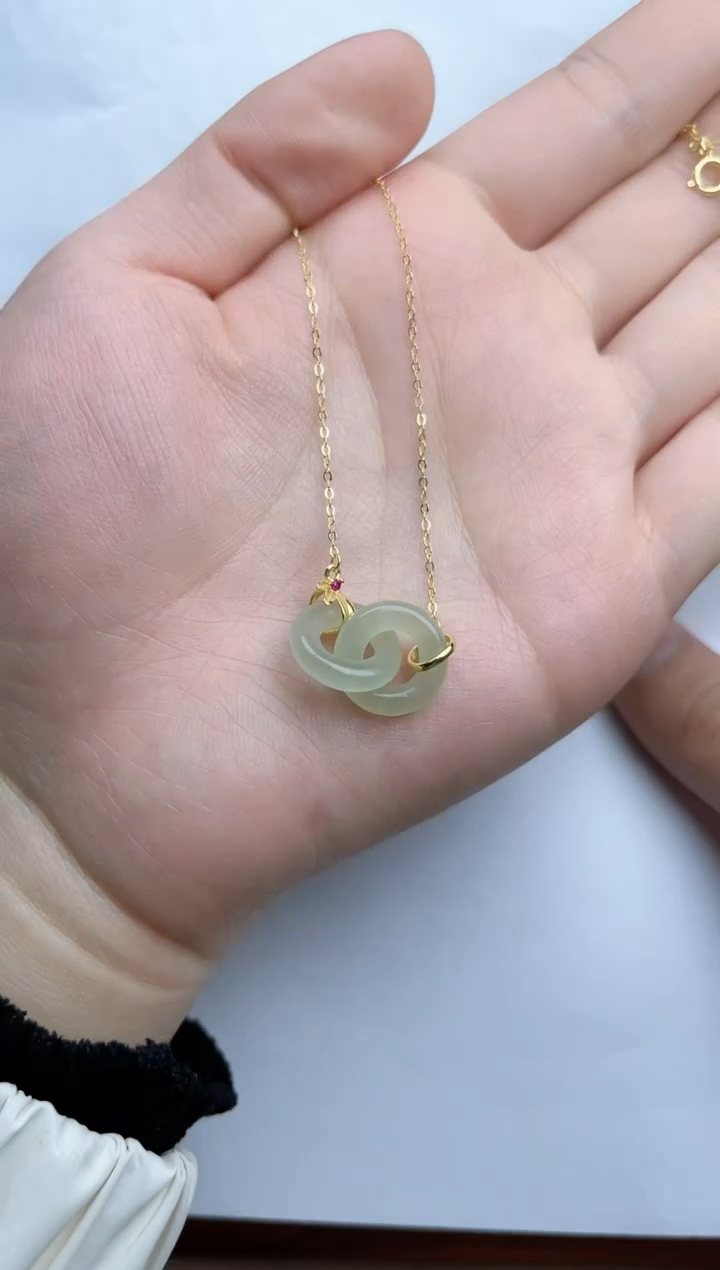 【闪购商品】和田玉颈饰银S925镶嵌颈饰kk