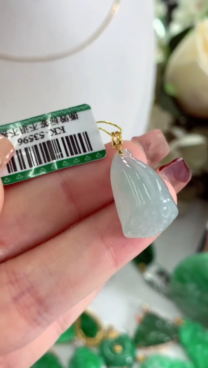 【闪购商品】翡翠吊坠(不含链)18K金镶嵌挂件