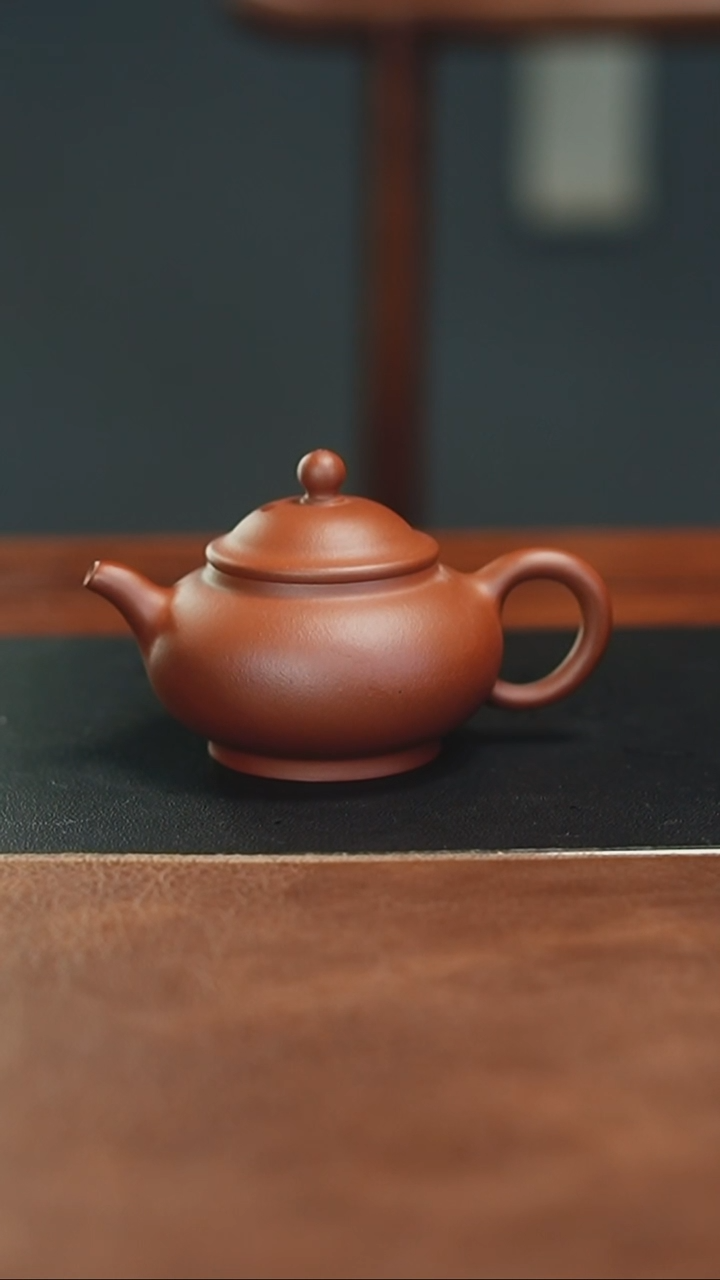 茶壶紫砂伯俊中潘130CC小煤窑生砂朱泥